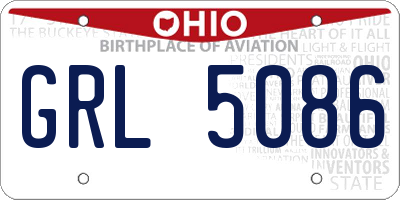OH license plate GRL5086