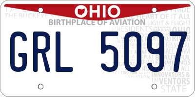 OH license plate GRL5097