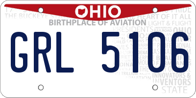OH license plate GRL5106