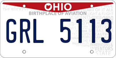 OH license plate GRL5113
