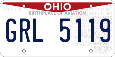 OH license plate GRL5119