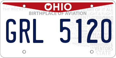 OH license plate GRL5120