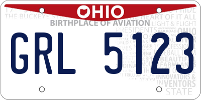 OH license plate GRL5123