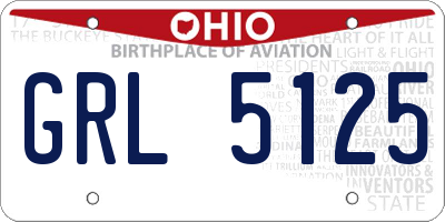 OH license plate GRL5125