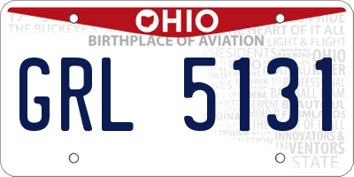 OH license plate GRL5131