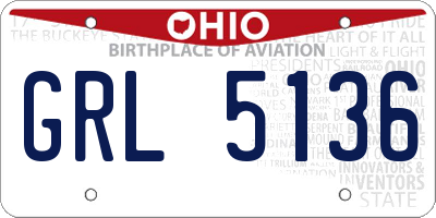 OH license plate GRL5136