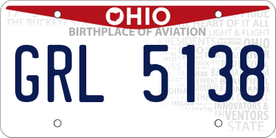 OH license plate GRL5138