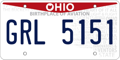 OH license plate GRL5151