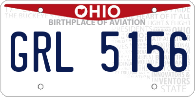 OH license plate GRL5156