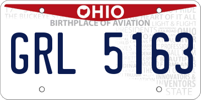 OH license plate GRL5163