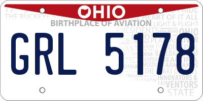 OH license plate GRL5178