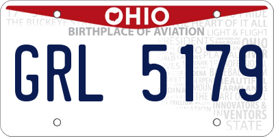 OH license plate GRL5179