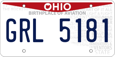 OH license plate GRL5181