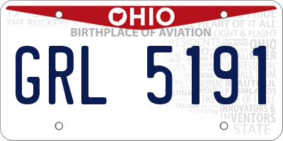 OH license plate GRL5191