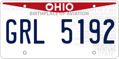 OH license plate GRL5192