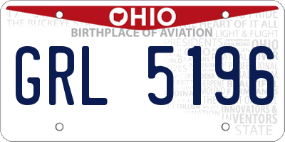 OH license plate GRL5196