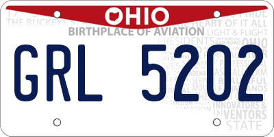 OH license plate GRL5202