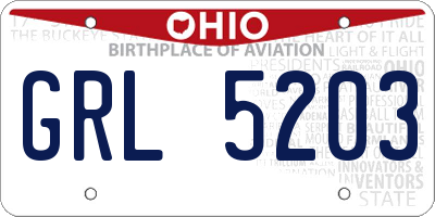 OH license plate GRL5203
