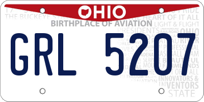 OH license plate GRL5207