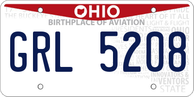 OH license plate GRL5208