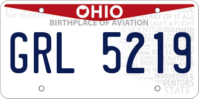 OH license plate GRL5219