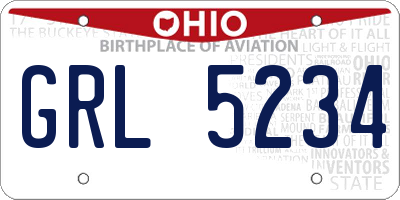 OH license plate GRL5234