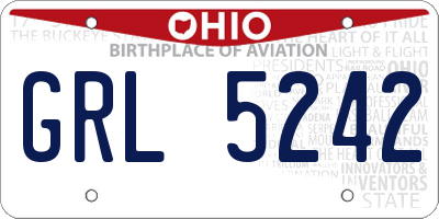 OH license plate GRL5242