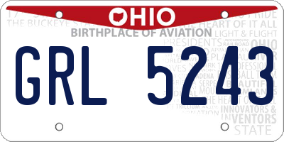 OH license plate GRL5243