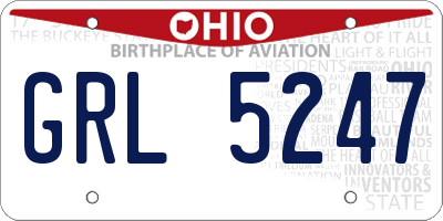 OH license plate GRL5247