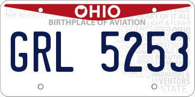 OH license plate GRL5253