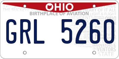 OH license plate GRL5260