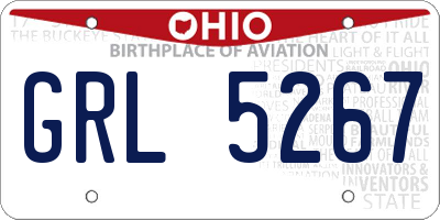 OH license plate GRL5267