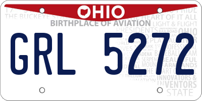 OH license plate GRL5272