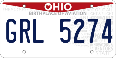 OH license plate GRL5274