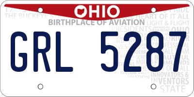 OH license plate GRL5287