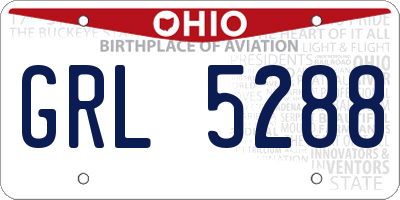 OH license plate GRL5288
