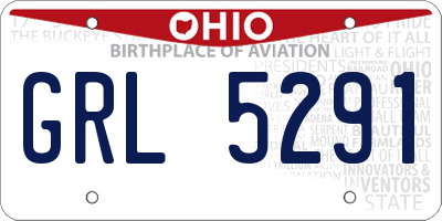 OH license plate GRL5291
