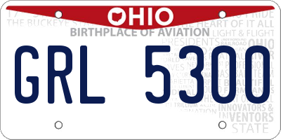 OH license plate GRL5300