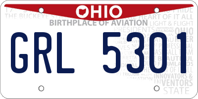 OH license plate GRL5301