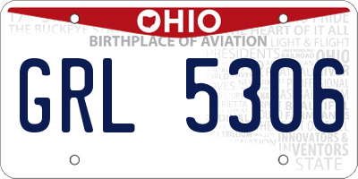 OH license plate GRL5306