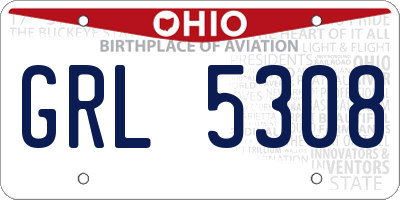 OH license plate GRL5308