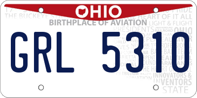 OH license plate GRL5310