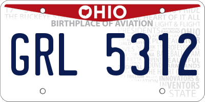 OH license plate GRL5312