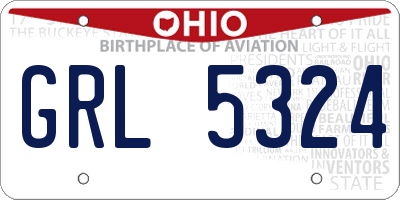 OH license plate GRL5324