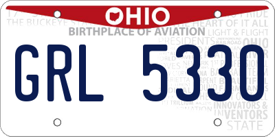 OH license plate GRL5330