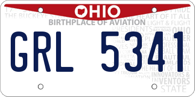 OH license plate GRL5341