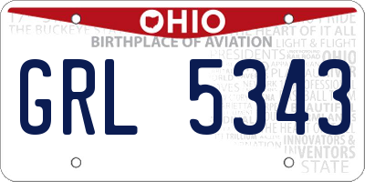 OH license plate GRL5343