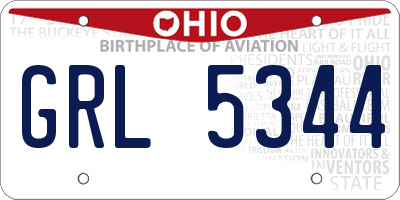 OH license plate GRL5344