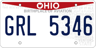 OH license plate GRL5346