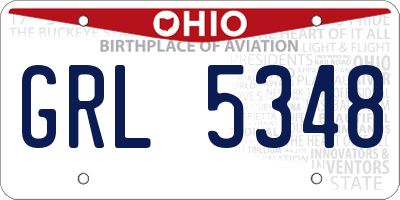 OH license plate GRL5348
